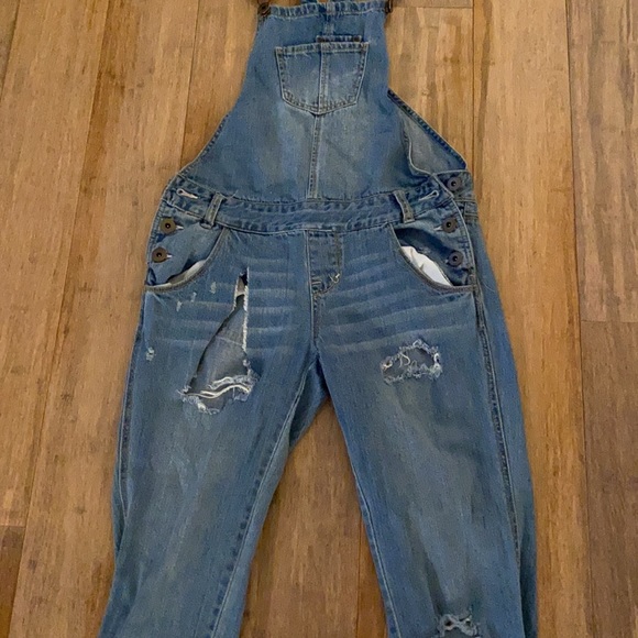 American Rag Destroyed Overalls - Picture 2 of 4